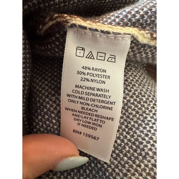 Brown Blue White Cropped Tank Size Small - Picture 4 of 4